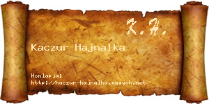 Kaczur Hajnalka névjegykártya